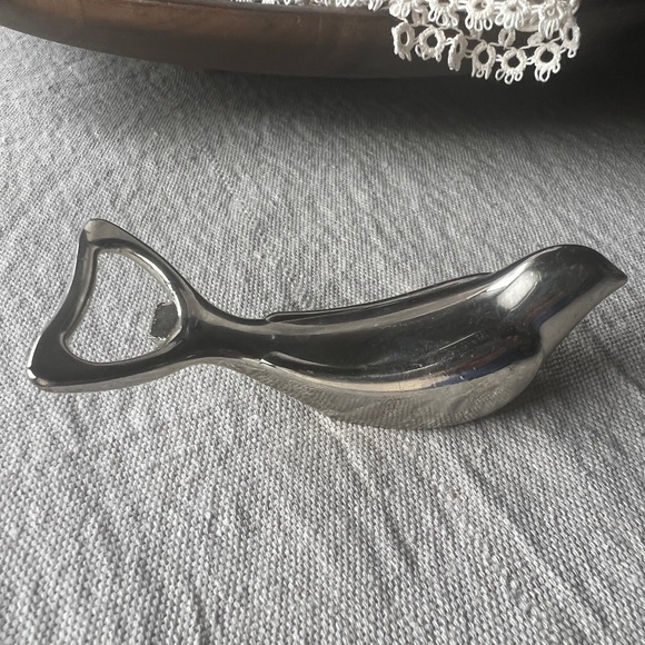 Vtg bird bottle opener chrome? bar - Picture 1 of 2